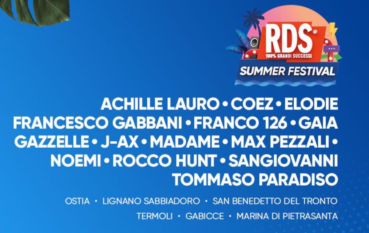 RDS Summer Festival 2022 a Ostia Lido date, programma, biglietti dei