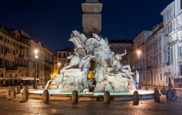 La Fontana dei Quattro Fiumi di Piazza Navona, spettacolare esempio della genialità del Bernini