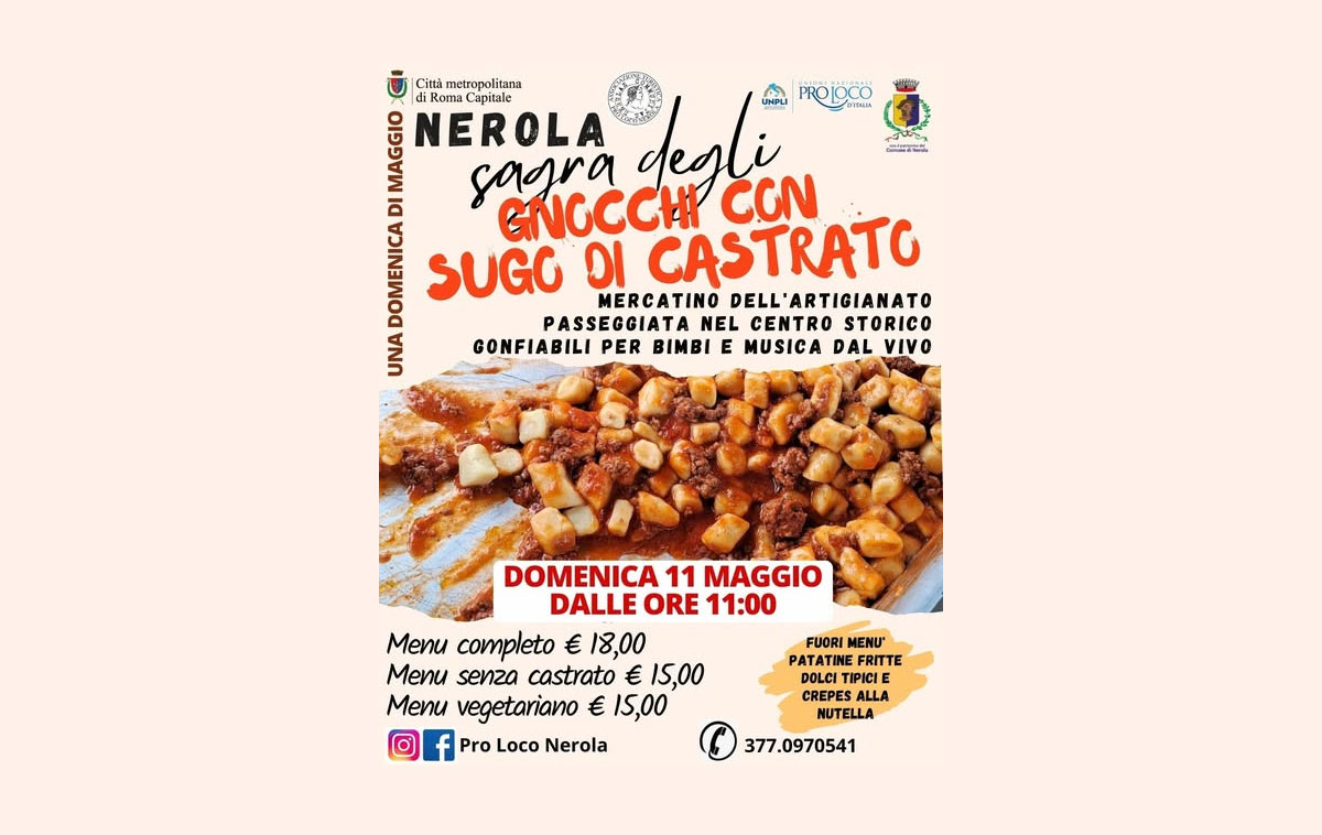 Sagra degli gnocchi con sugo di castrato 2025 Nerola